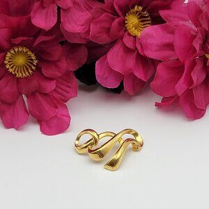 Vintage UTC 925 Asymmetrical Pendant 1.5" Gold Plated Sterling Silver Retro 80's